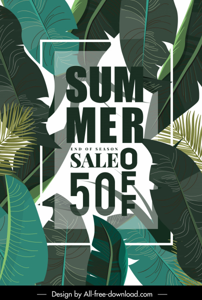 Sommer-Verkauf Poster üppige Blätter Dekor