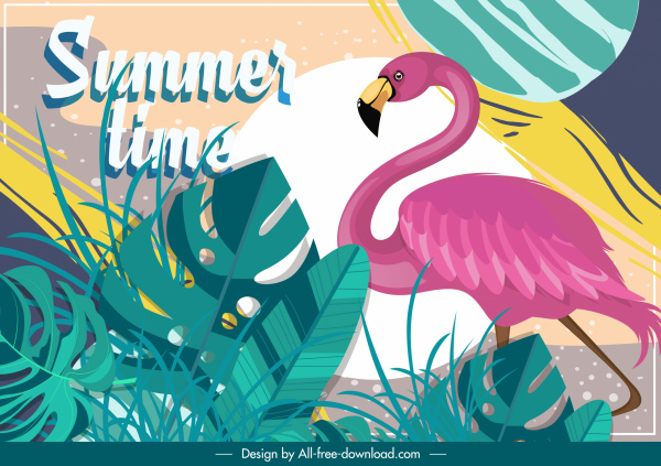 verão tempo fundo flamingo deixa decoração design clássico