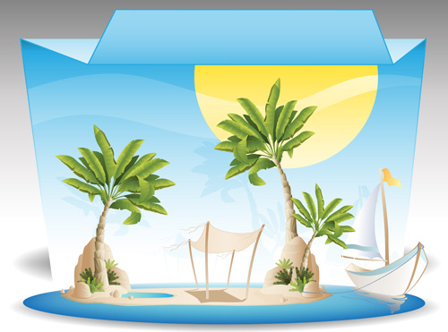 Verano Tropical Island Travel background vector