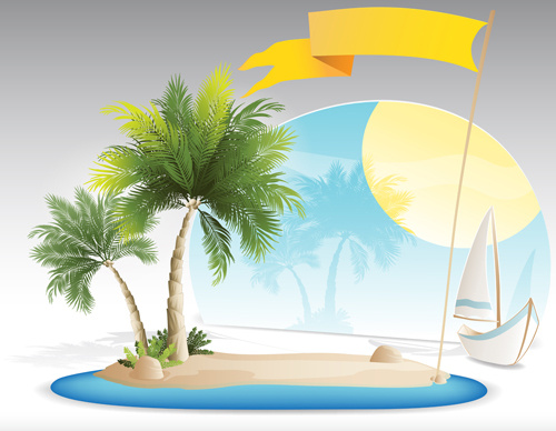 Verano Tropical Island Travel background vector