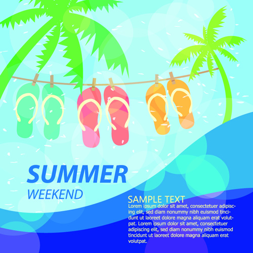 Sommer Wochenende Plakat Urlaub Vorlage Vektor