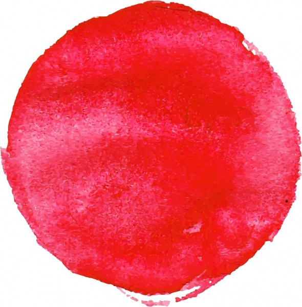 Dibujo del sol Decoración del círculo de acuarela roja Dibujo del sol Decoración del círculo de acuarela roja