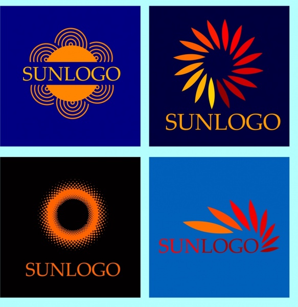Sun Logo Kollektion verschiedene flache Isolierung