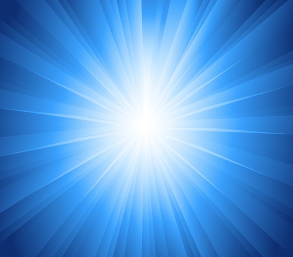 太陽光線の青い背景ベクトル図