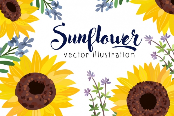 Sonnenblumen Hintergrund bunten handgezeichneten Dekor