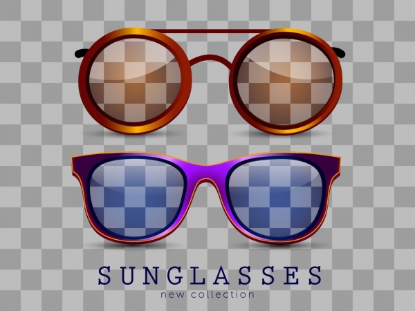 نظارة شمسية أنيقة الرموز الملونة تصميم