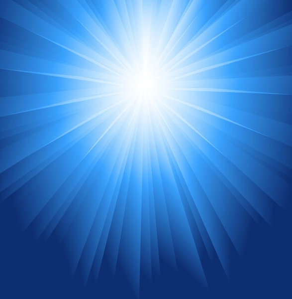 fundo de vector explosão azul da luz solar