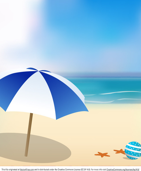 Pantai Sunny latar belakang vektor