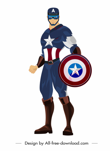 ícone do super-herói esboço colorido do personagem dos desenhos animados