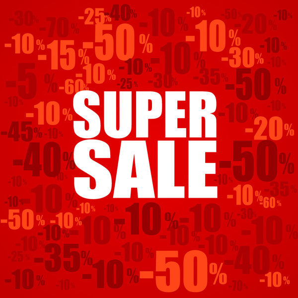 Super Sale Banner mit Prozent Rabatt Muster Hintergrund