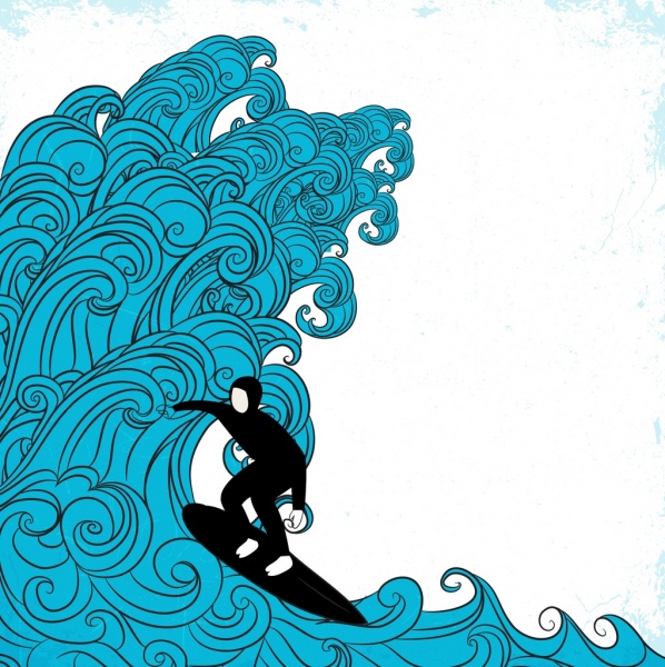 surfing olahraga latar belakang melengkung gelombang atlet ikon