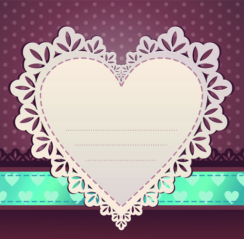 tatlı Sevgililer günü kalpleri vektör kartları
