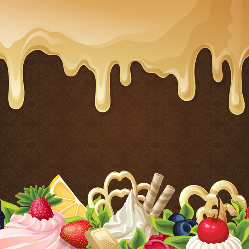 dolce goccia cioccolato sfondo serie vector