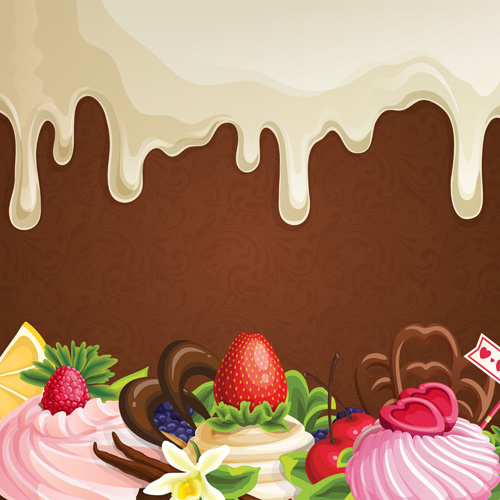 dolce goccia cioccolato sfondo serie vector