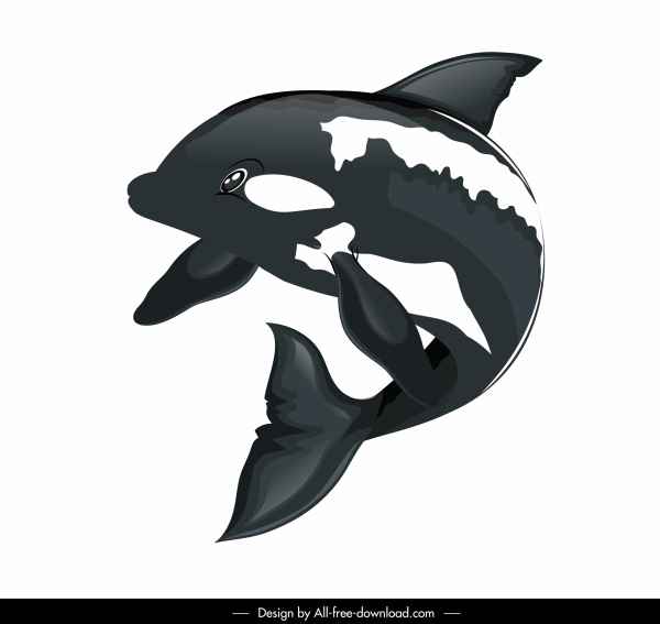 السباحة الدلفين رمز الحركة مركب تصميم 3d