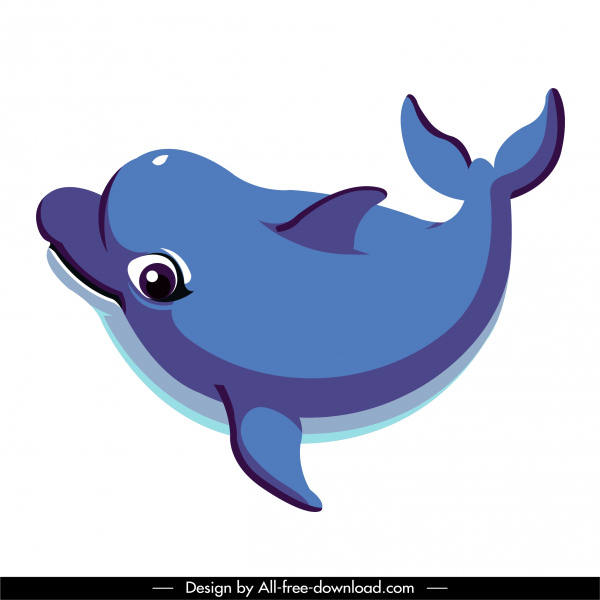 natación icono del delfín movimiento boceto lindo diseño de dibujos animados