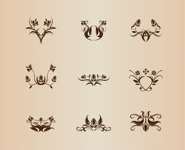 collection d’éléments floraux symétrique de vecteur