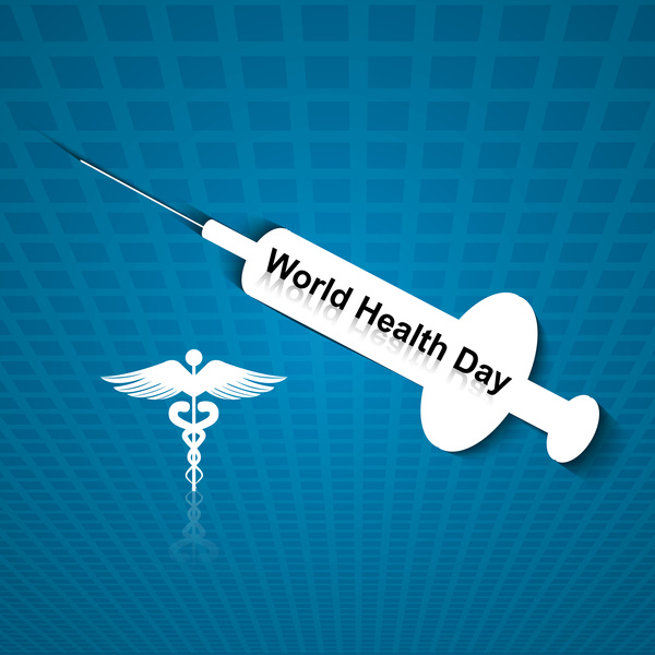 الحقنة اليوم العالمي للصحة الطبية مفهوم الرمز الخلفية