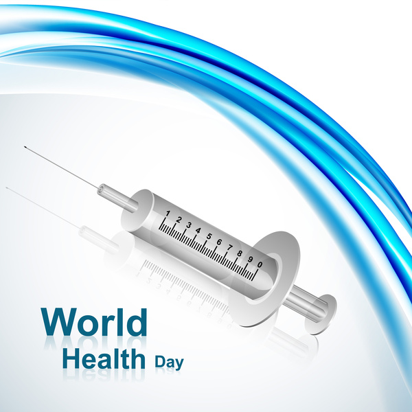 seringa para fundo de conceito do mundo saúde dia símbolo médico