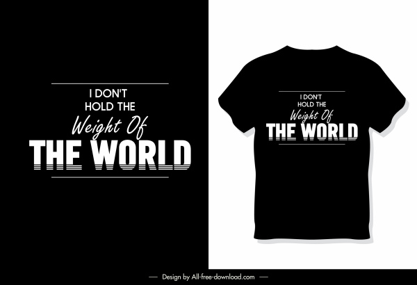 T Shirt Template Dark Modern Black White Quotation T Shirt Template Dark Modern Black White Quotation