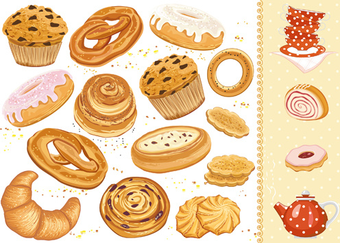 Tasty Cakes And Biscuits Vector