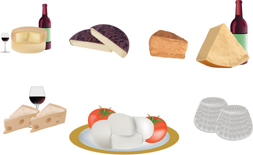 вкусный сыр продовольственной Векторный набор
