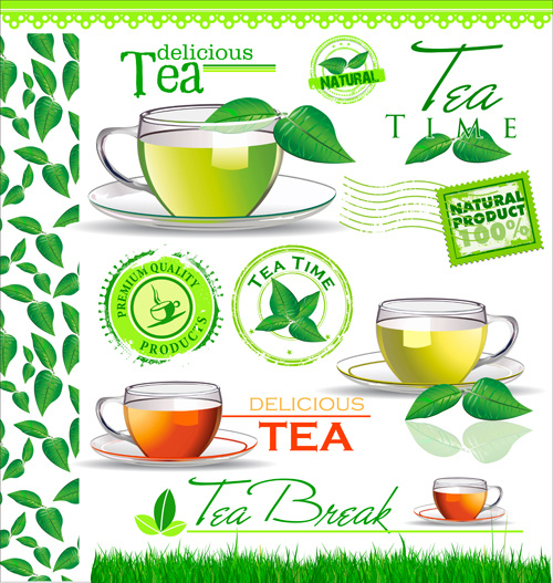 Tea Time Design Elemente Vektor 4