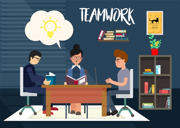 Team Work Drawing Discussing People Icons Cartoon Character-vector  Icon-free Vector Free Download