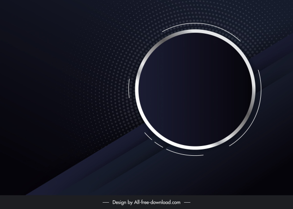 latar belakang teknologi dekorasi lingkaran desain datar modern gelap