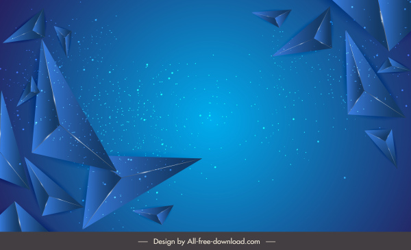 خلفية التكنولوجيا دينامية 3D الهرم الديكور الأزرق أحادية اللون