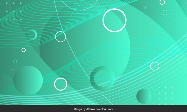 teknoloji arka plan şablonu dinamik geometrik çizim yeşil dekor