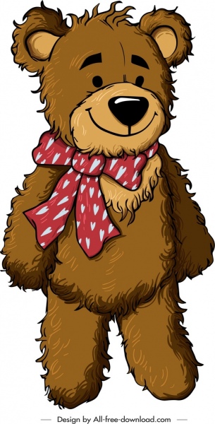 泰迪熊範本微笑裝飾可愛的卡通素描