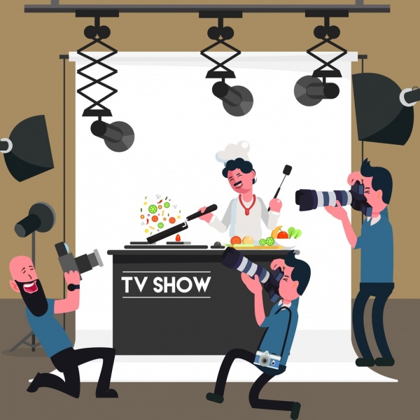 show televisivo sfondo tema di cottura disegno cartone animato