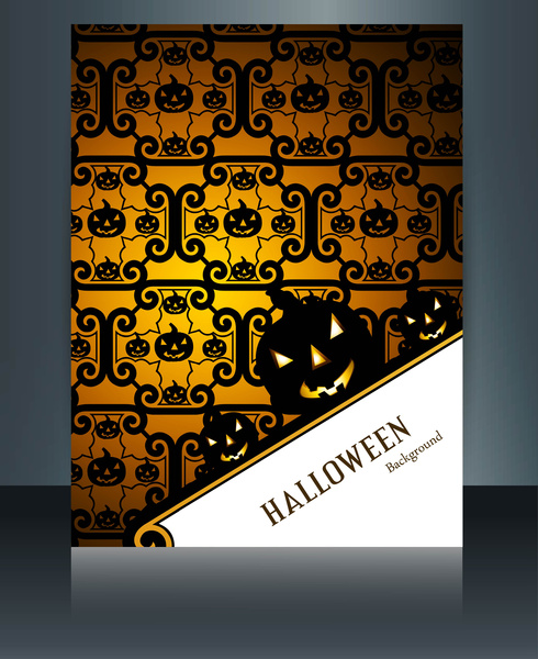 modèle halloween party lumineux citrouille coloré créatif background vector