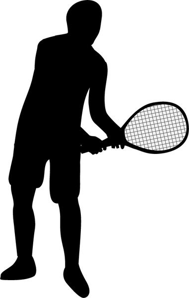 網球運動員的剪影