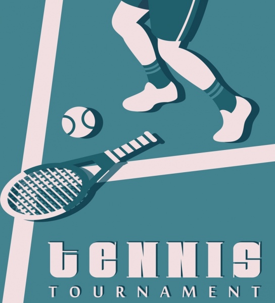 网球比赛横幅球拍球球员古典装饰