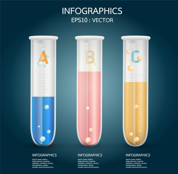 Reagenzglas-Infografik-Vorlagen