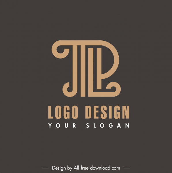 Text-Logo-Vorlage flaches dunkles Dekor