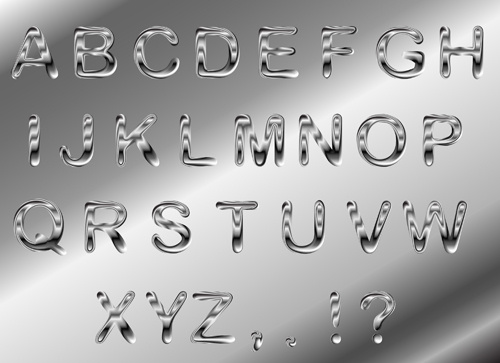 Alfabeto vector metal texturizado