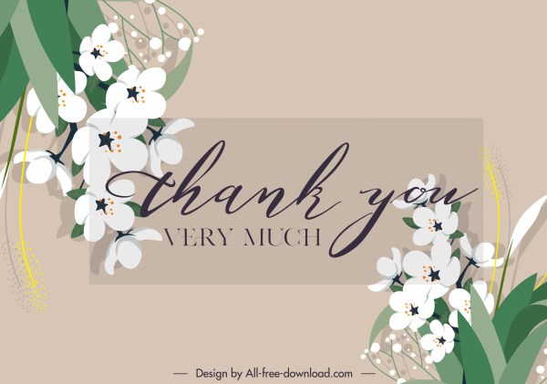 thank quotation banner elegante caligráfico decoração botânica