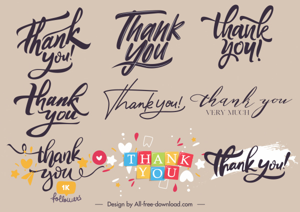 dankbare Zeichenvorlagen kalligrafische Skizze