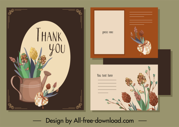 berterima kasih kepada template kartu dekorasi botani klasik yang elegan