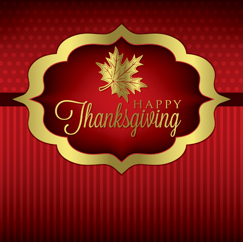 Thanksgiving-Hintergrund mit Ahornholz-Blatt-Vektor-design