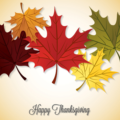 Thanksgiving Background With Maple Leaf Vector Design