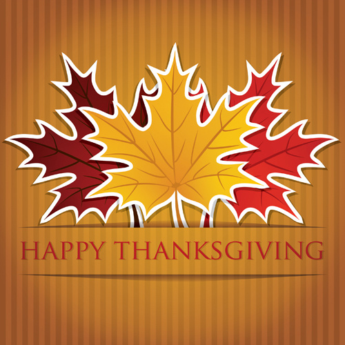 Thanksgiving-Hintergrund mit Ahornholz-Blatt-Vektor-design