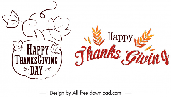 elemen dekorasi thanksgiving sketsa kaligrafi daun