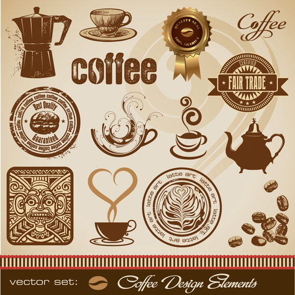 la medalla de oro vector de diseño de estilo de café