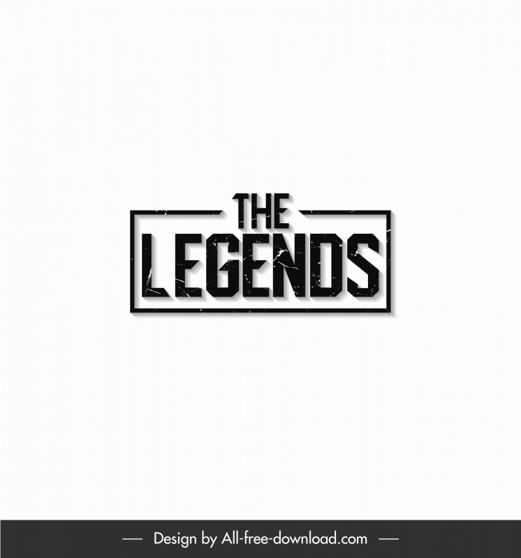 El logotipo de Legends Elegante diseño de marco de texto en mayúsculas planas