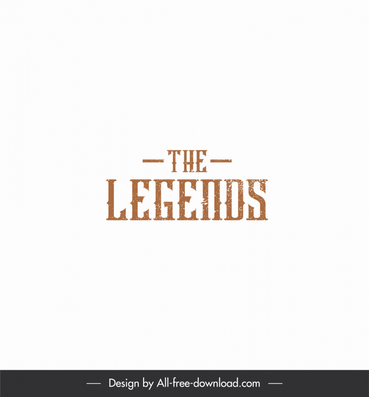 Das Legends Logo Flat Retro Textur Dekor