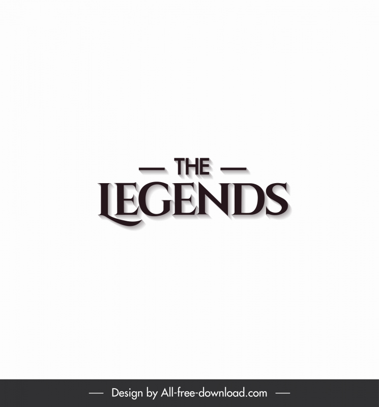 El logotipo de leyendas diseño de textos sombreados planos